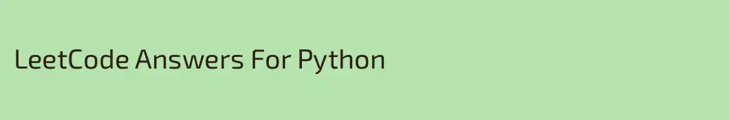 LeetCode Answers For Python